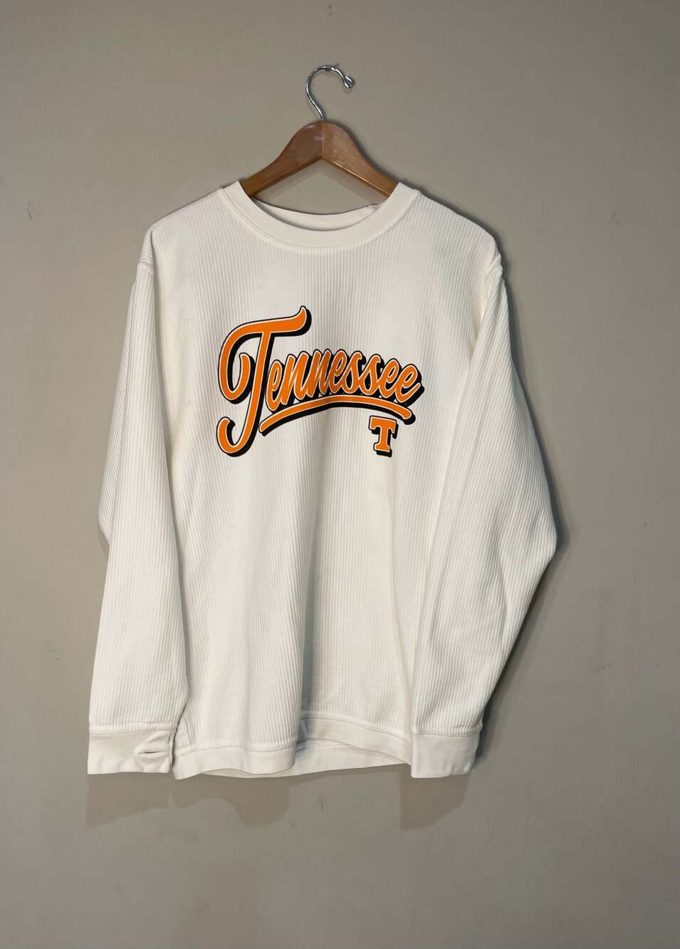 Pressbox Tennessee Volunteers Harlow Comfy Cord Crewneck Sweatshirt